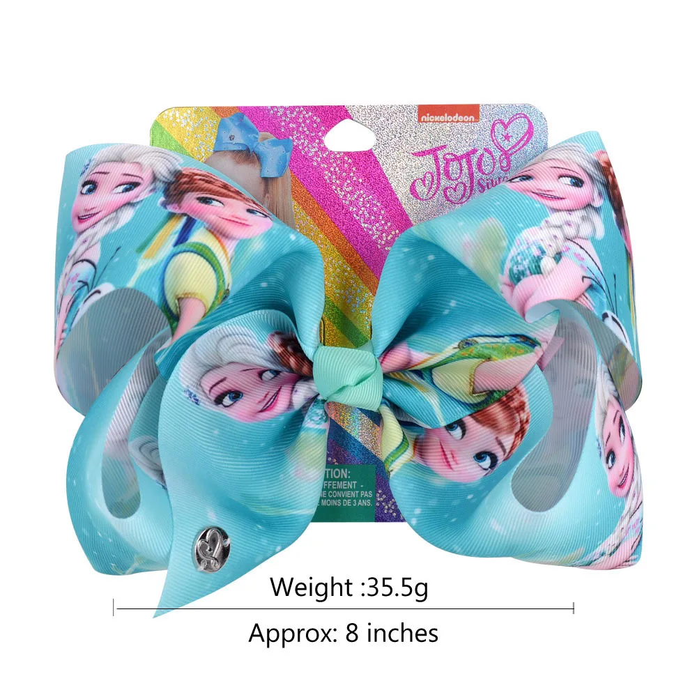 Ice and Snow Series Rainbow Unicorn 8 Inch Bow Hairpin Anime Children Hair Accessories Clips Hair Custom Hair Clip