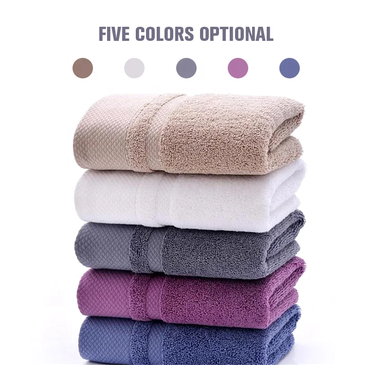 Manufacturers Wholesale Good quality 100% cotton  thicken high water absorption 1 bath towel and 2 wash face towels set for home