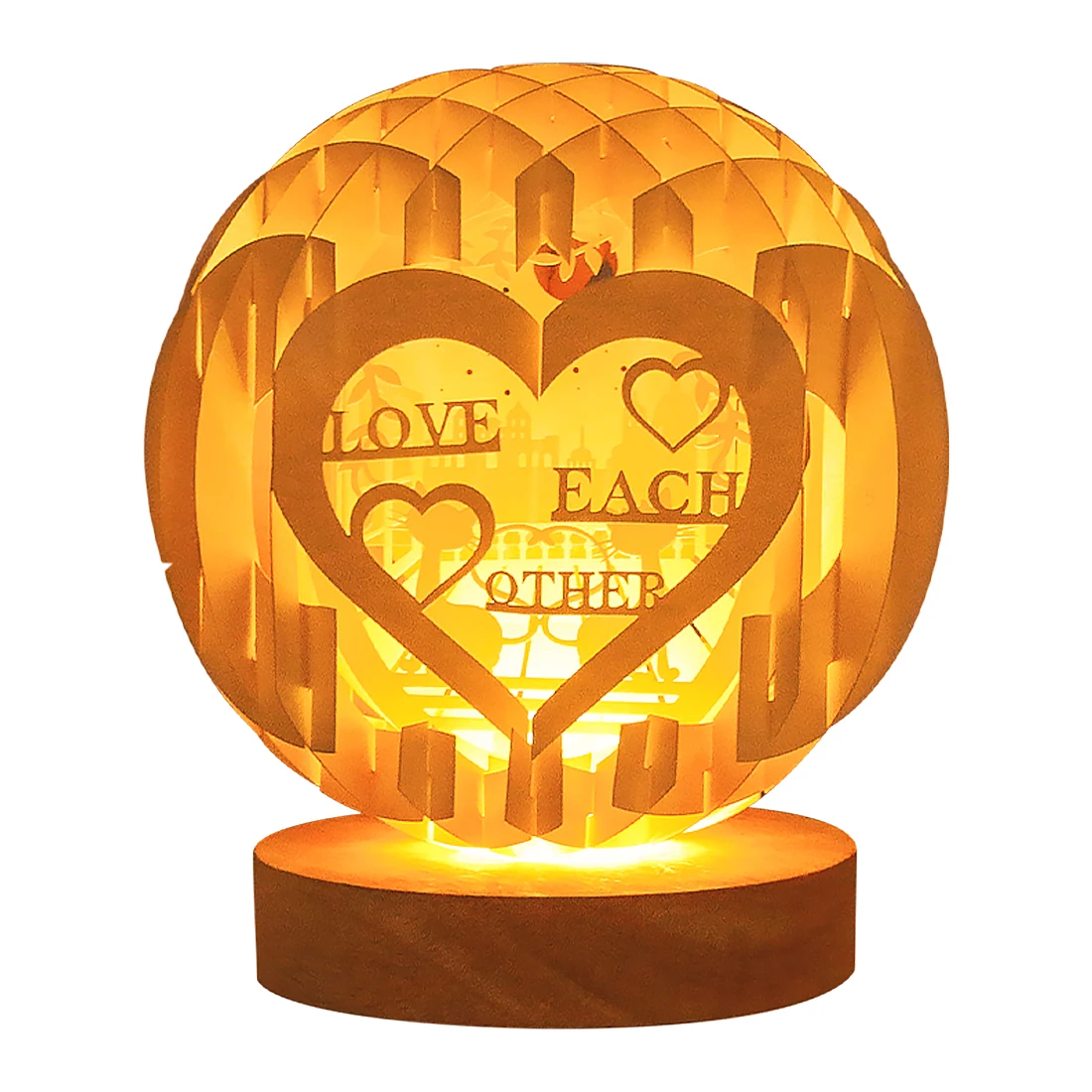 2025 Folding Stereoscopic Sphere Nightscape Lamp Customized Atmosphere Gift Craft Paper Birthday Gift Box Paper Carving Lamp