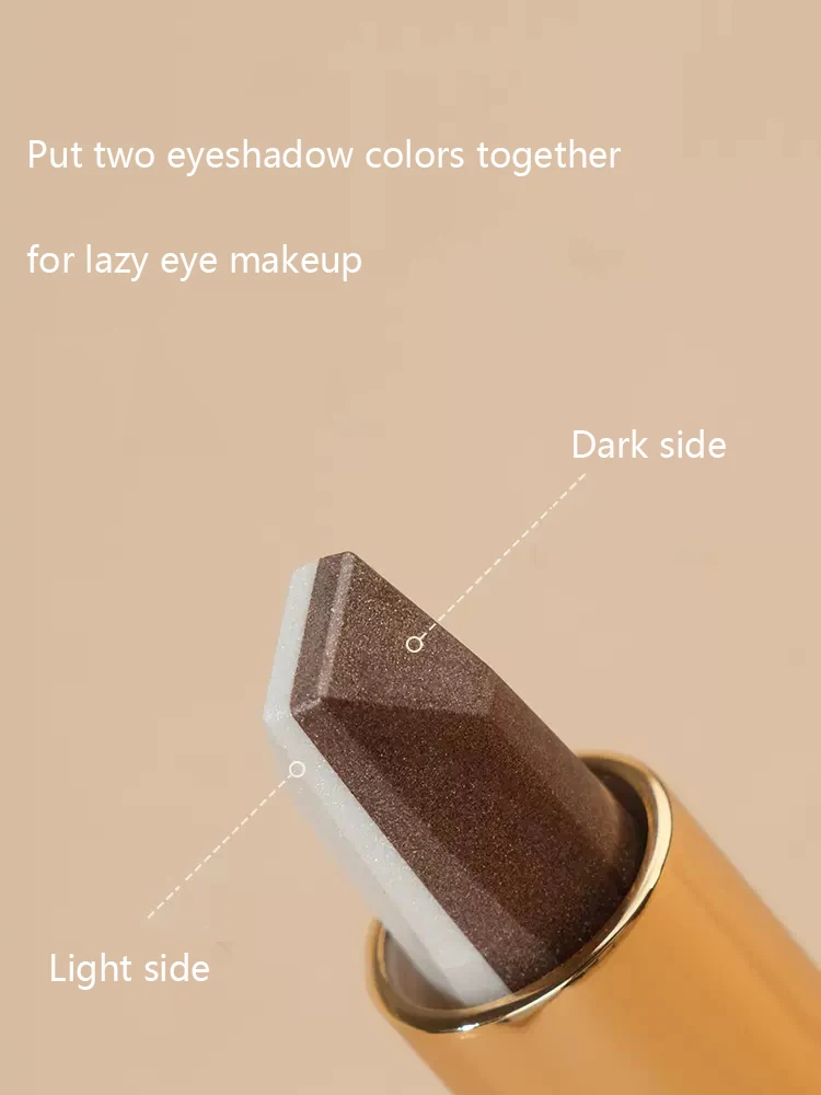 Private Label Luxury Lazy Vegan Cream Shimmer Double Color Eyeshadow Makeup Pen Two Tone Eye Shadow Stick