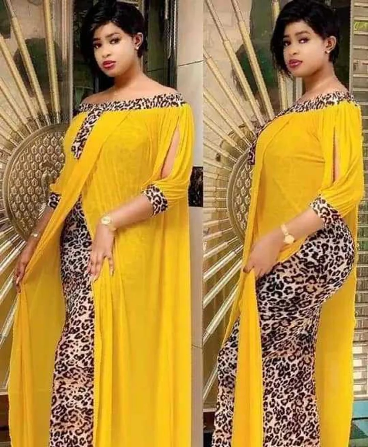Women African Loose Stitching Chiffon Leopard Print Dress Plus Size