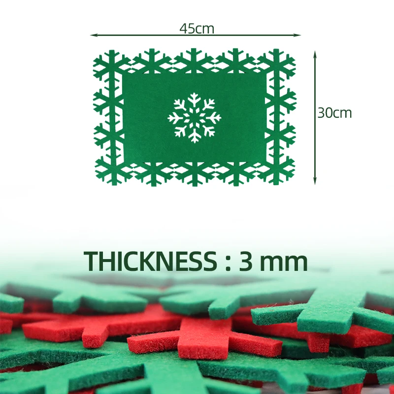 4 Pcs Christmas Placemats Dining Table Mats Heat Resistant Xmas Place Mats for Kitchen Xmas Party Winter Home Decoration