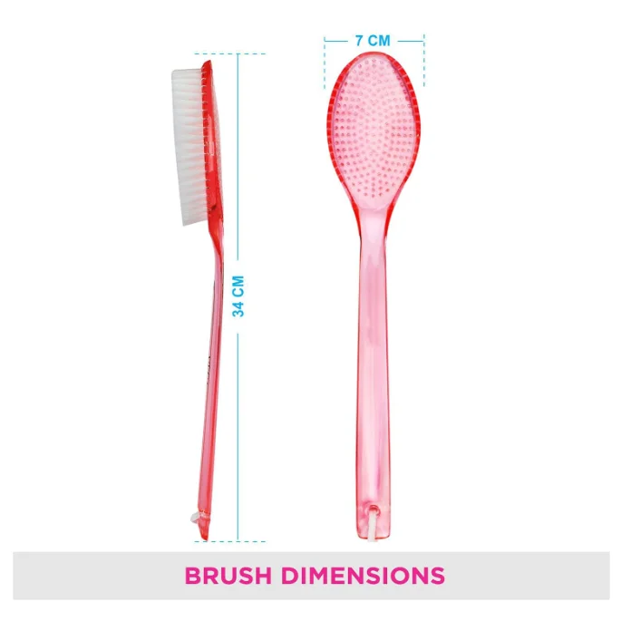 Back Scrubber Anti Slip for Shower,Shower Brush Long Handle with Stiff and Soft Bristles,Body Exfoliator for Bath or Dry Brush