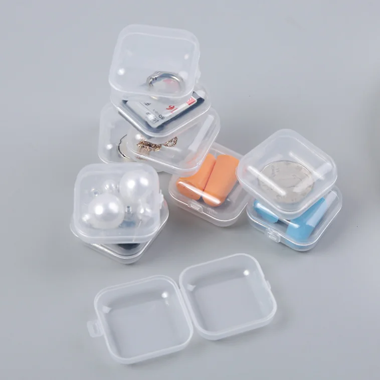 Mini Transparent Plastic Small Box Jewelry Earplug Storage Box Beads Transparent Gift Box