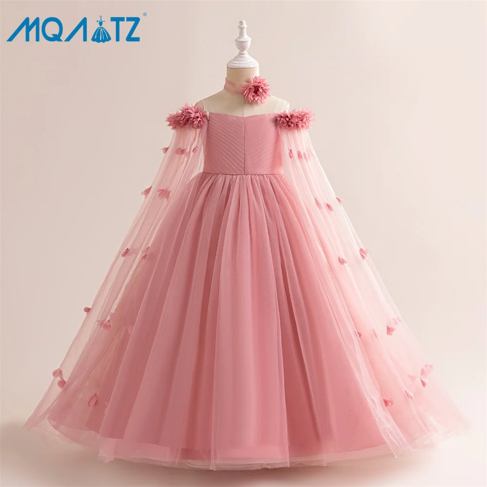 MQATZ Off Shoulder Princess Children Party Dress Girl Embroidery Dress Ball Gown For 10 12 Year Girls flower girl dress LP-512