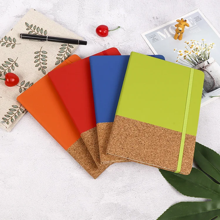 PU Leather wheat straw A5 notebook customized logo business office gifts