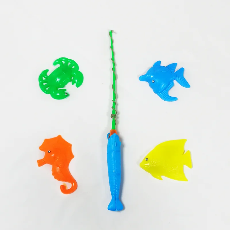 Magnetic Plastic Fishing Toys Game Set For Kids Water Table Party Floating Fish Ocean Sea Animals