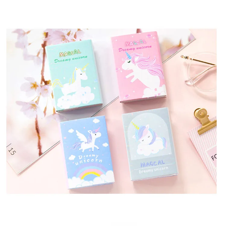 Custom cartoon cute multi folding writing pad  label mark kawaii stationery school supply memo pad printed