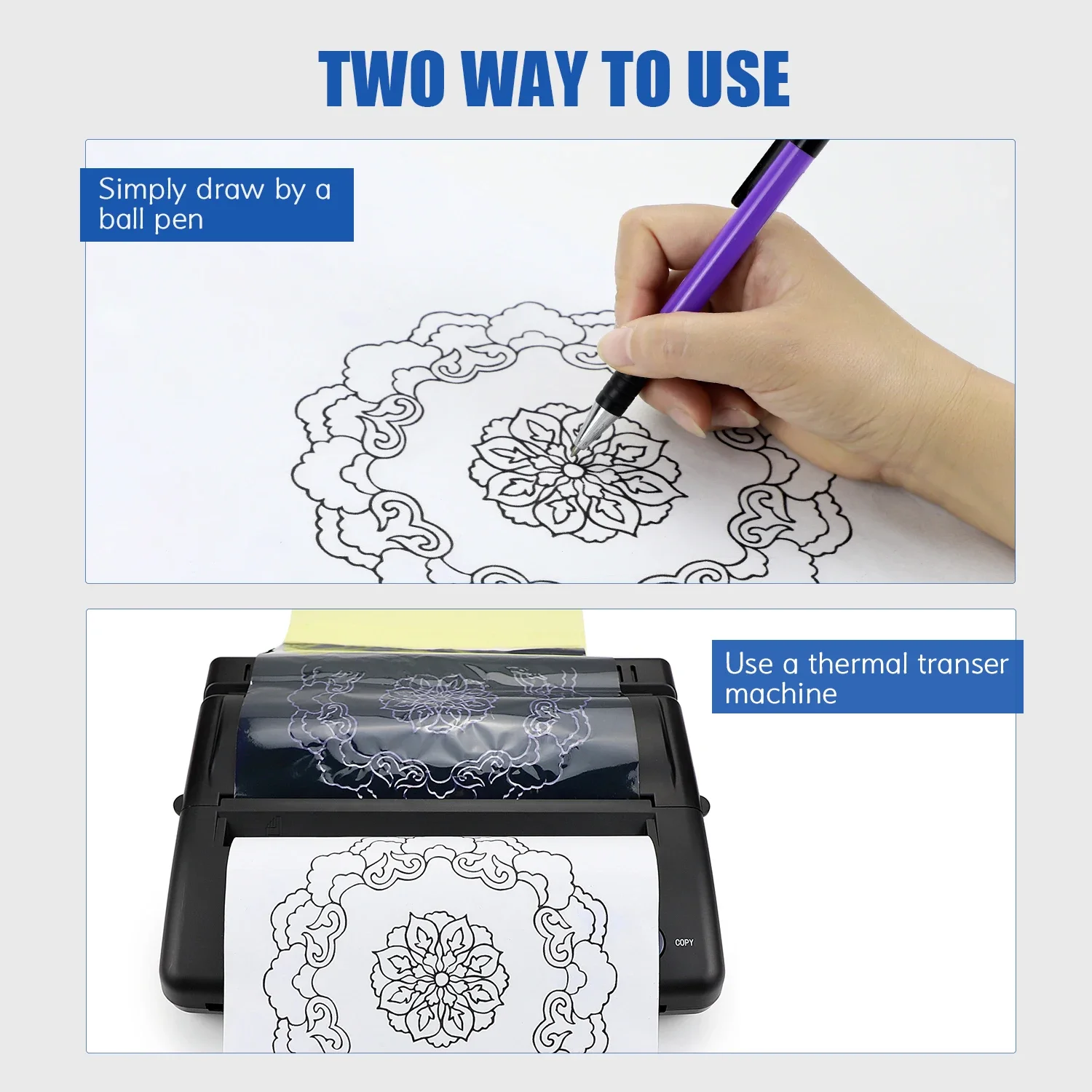 Hadiyah Factory DIY Tattoo Transfer Paper Stencil Copier Sheets Of Thermal Carbon Tattoo Paper For Tattoo Supply  100 Sheets/Box