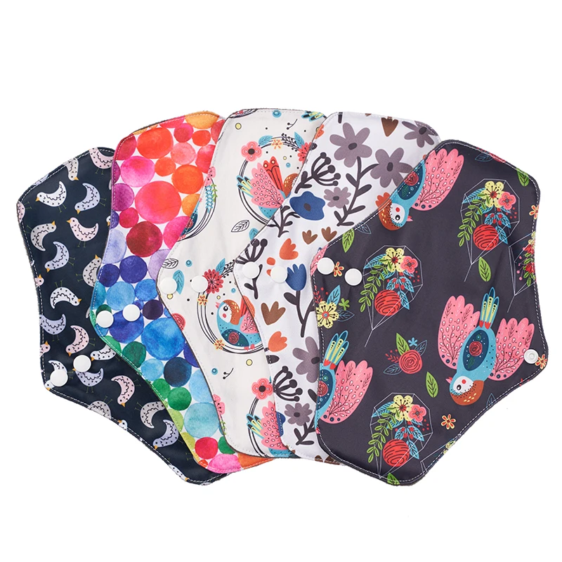 18x26cm medium flow reusable sanitary towel napkin AIO hygiene intimate menstrual cloth lady pads anti bacterial bamboo charcoal