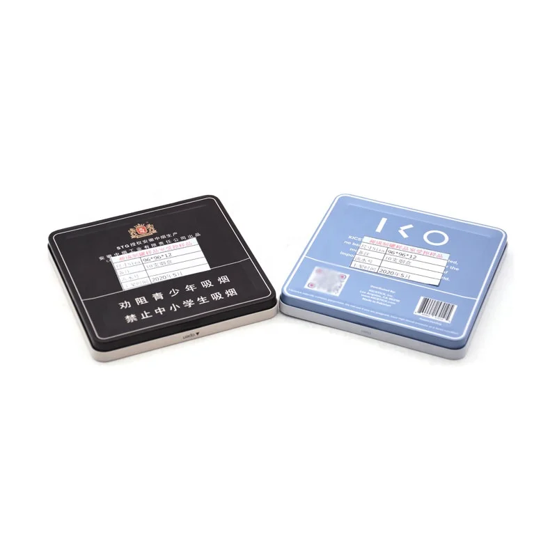 Square Mint Gift Tin Box With Hinged Lid Mini Custom Printed Tin Box For Cigarette Sex Toys Cigar
