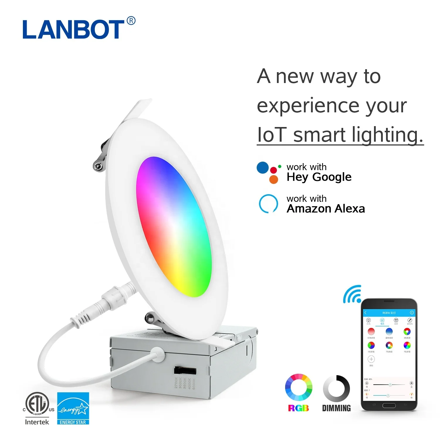 ETL 10w 14w RGB round ultra thin triac dimmable led downlight panel led light led panel light