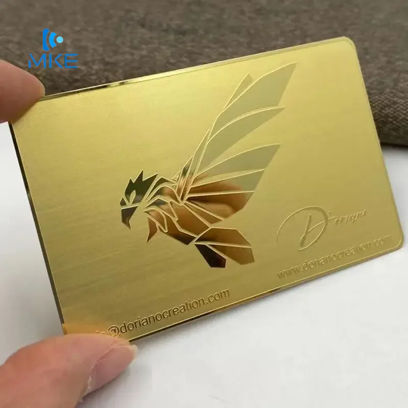 Серебряные зеркальные визитные металлические карты для лазерной