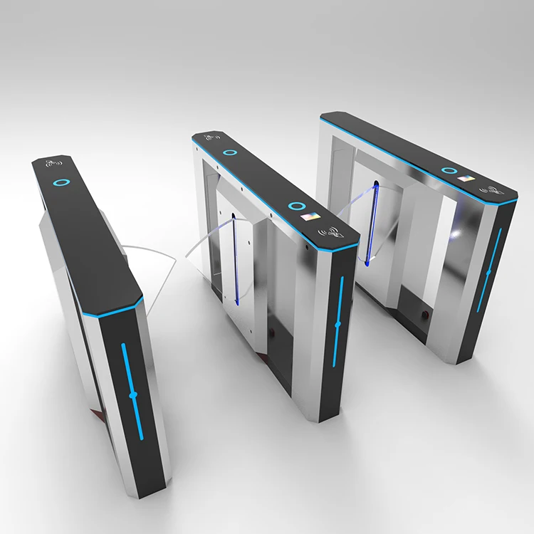 Flap turnstile with ticket system flap barrier gate use for office building entrance