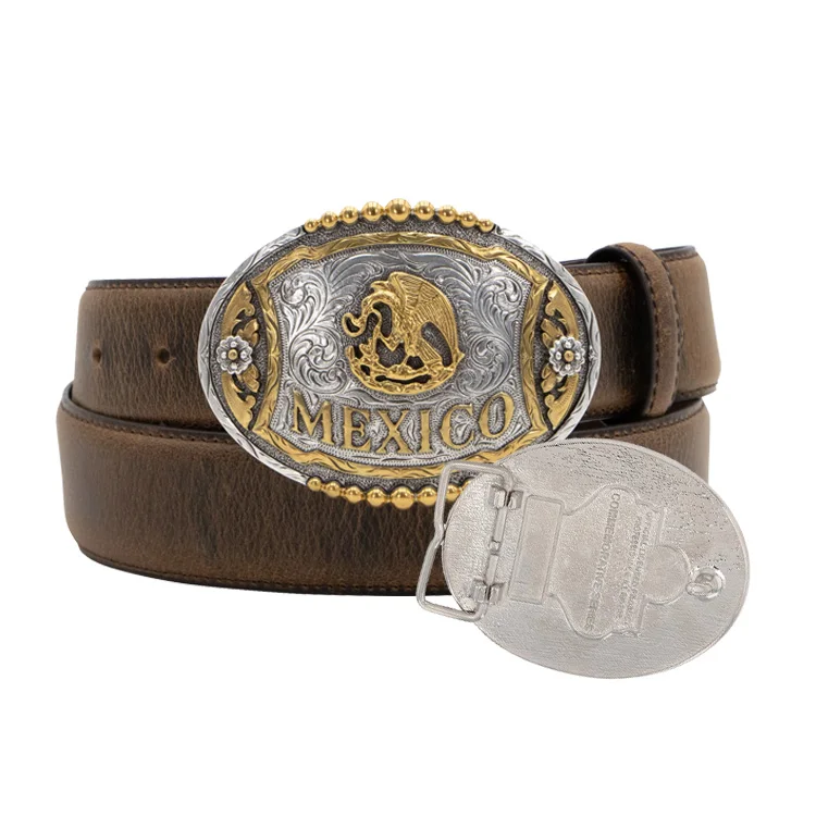 Custom Logo Designer Accessories Cheap Rotating 3d Blank Women  Cowboy Western Name Zinc Alloy Mexican Metal Men Belt Buckle