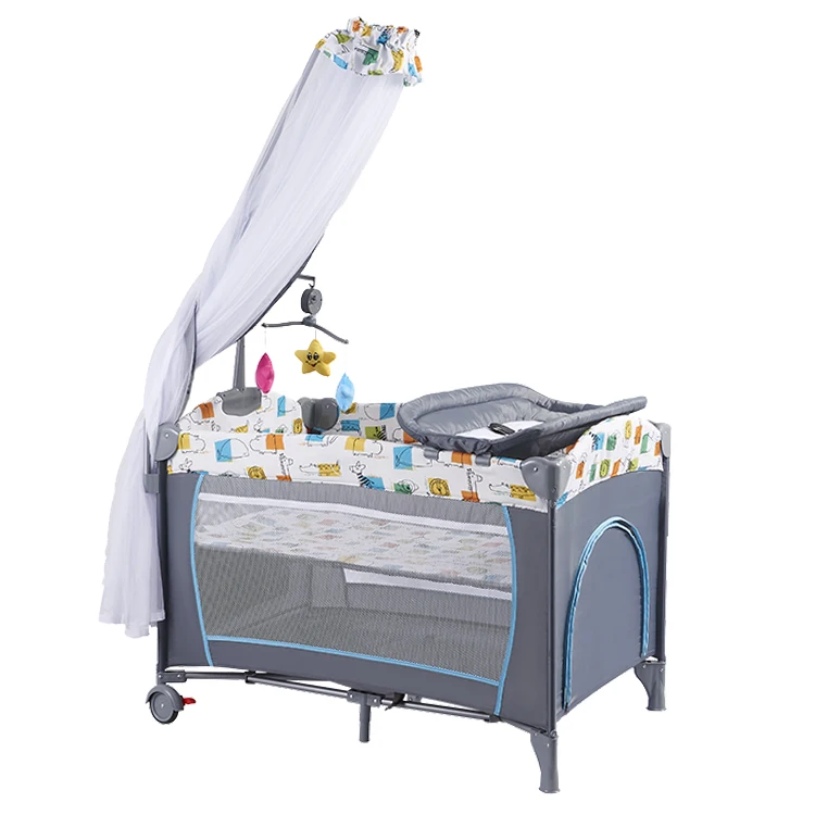 Cradle Fence Foldable Fabric Crib Bed Furniture Kids Cribs Babies Baby Cot For Newborns