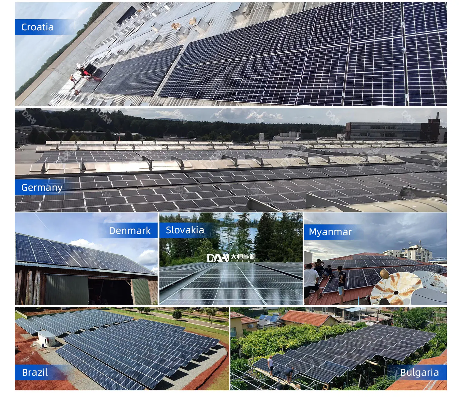 DAH 545w 550W 555W 600W Mono Solar Panel Full Screen Solar Panels with CE TUV ISO Certification EU Warehouse Free Shipping