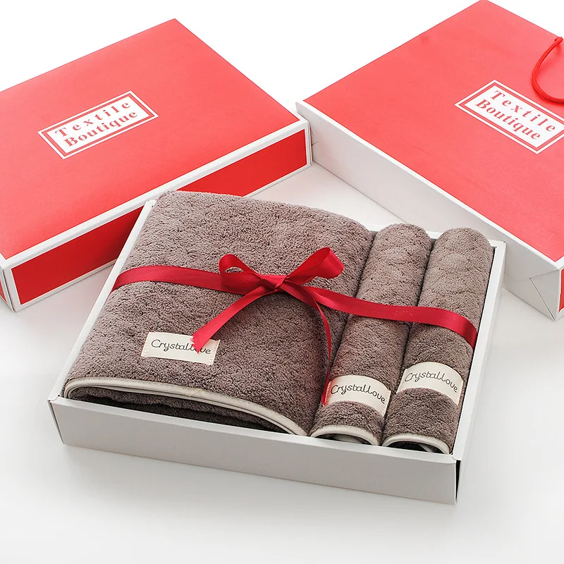 Thick Bath Towel Set 3 Pcs Towel Set Custom Your Logo Face Bath Towel Set Wholesale 100 Cotton Space Soft OEM Customized Adult