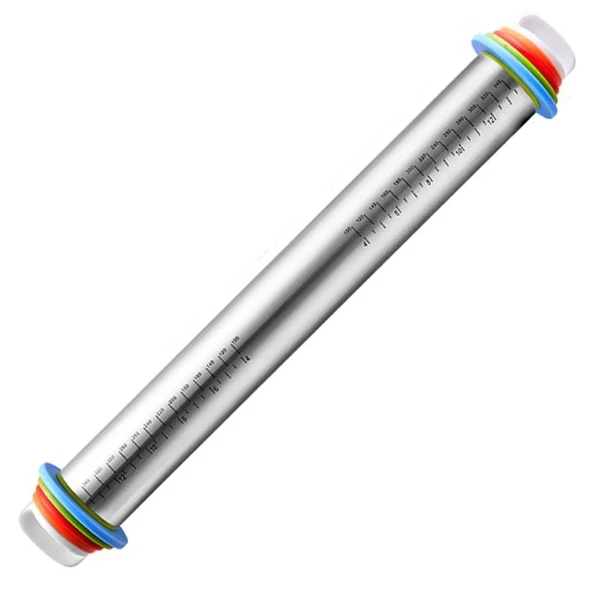New product ideasHome Use Stainless Steel Adjustable Rolling Pin With Measurement Gift