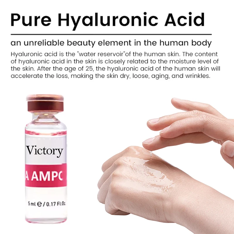 Korean Cosmetic D Hyaluronate Acid 5ml*10vials Volume Hyaluronic Acid Mesotherapy Brightening Anti Aging for Face