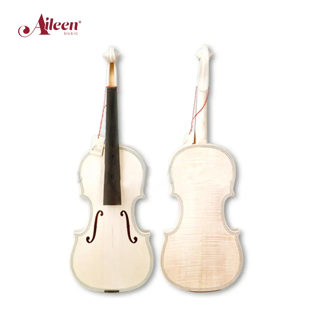 Stringed Instruments Wood Bow Electric 4/4 Top Grade Nice Flame Unvarnished White Violin ( V200W-M )