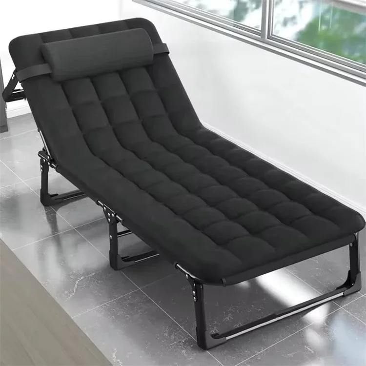 Portable Multifunctional Metal Single Bed with Soft Mattress for Home Bedroom Dining Kitchen Use