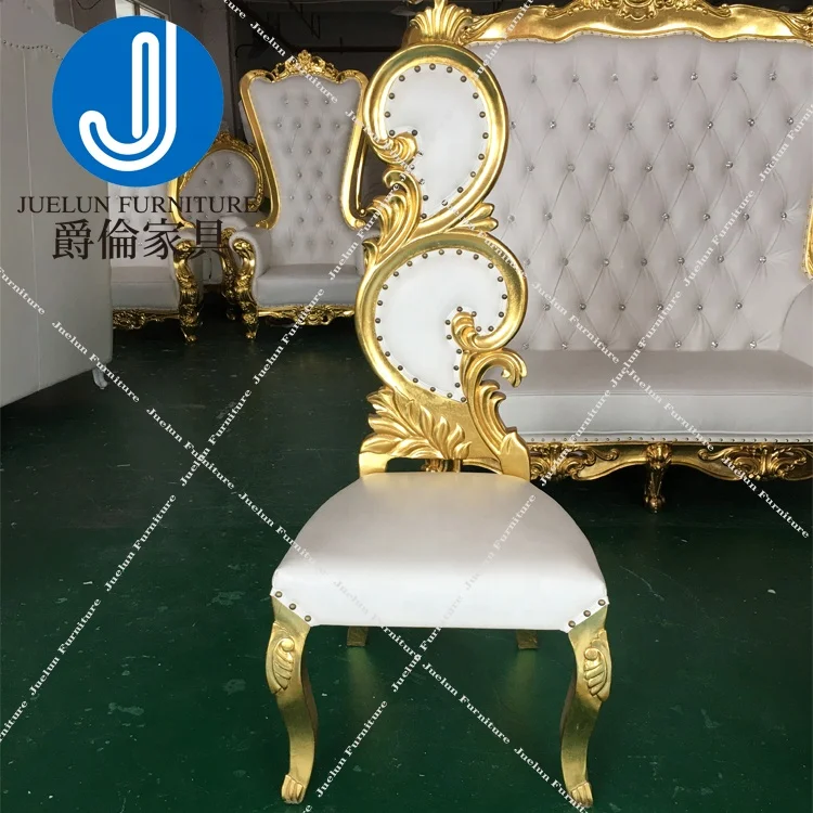 wholesale comfortable gold bride groom royal king chair royal chair set royal chair king throne