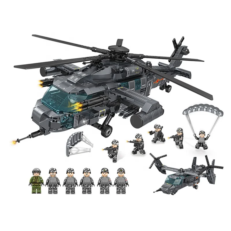 New Boys Toy Block Plastic Construction Building Block Fighter Aeroplane Model Battle Plane SWAT Let Go Toys with Figures