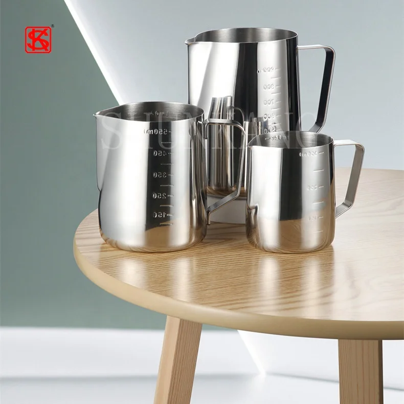 Stainless Steel Pointed Mouth Pitcher Milk Tea Bubble Pot Cup Fancy Milk Frother Hotel Coffee Garland Tool
