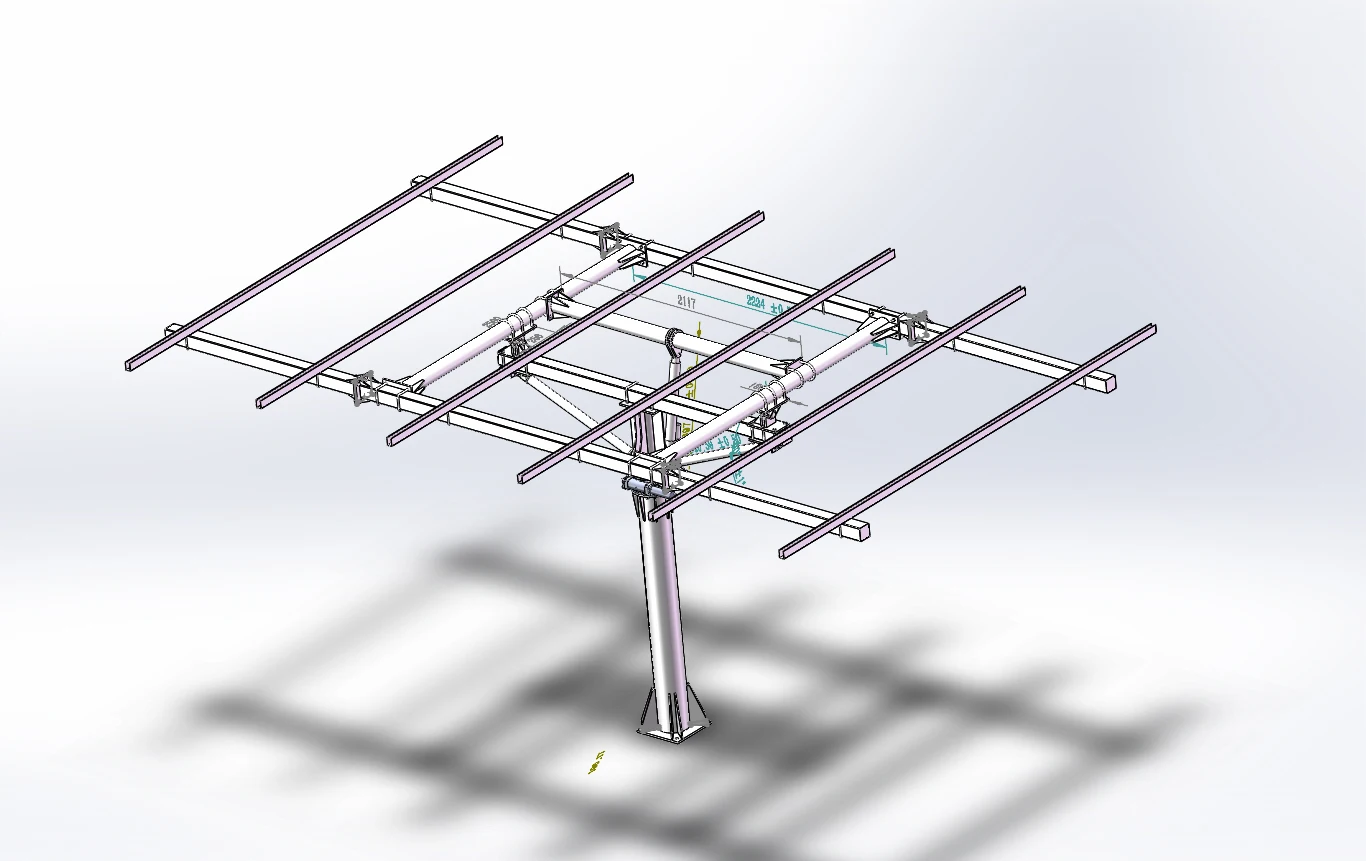 Dual Axis Solar Tracker Pv Tracking System 3-4kw Smart Tracker Power Clean Energy Solar Power Generation Support Bracket