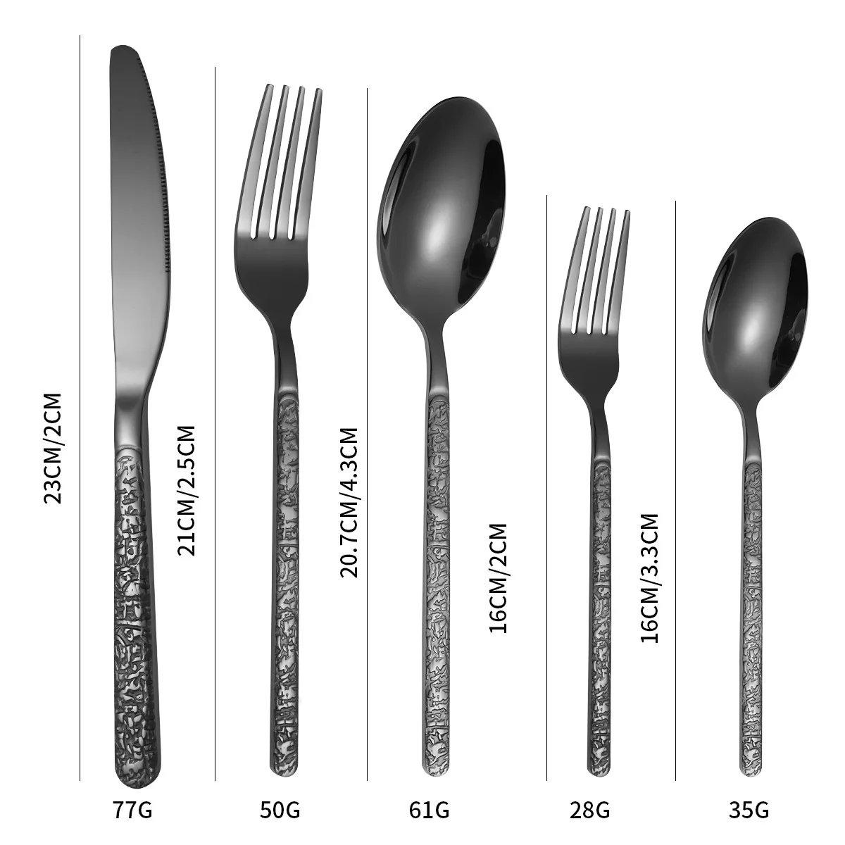 High Quality 5-Piece Cutlery Set Durable Stainless Steel Tableware Various Wholesale Cooking Tool Sets