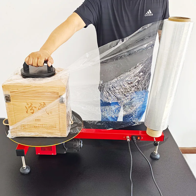 Turntable Plastic Carton Box Shrink Stretch Film Wrapping Machine