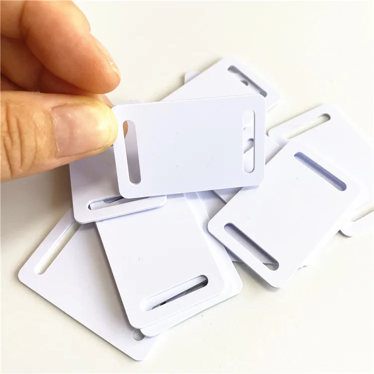 Long reading range passive contactless blank white 40x20mm 125khz rfid mini card em4200 for embedding