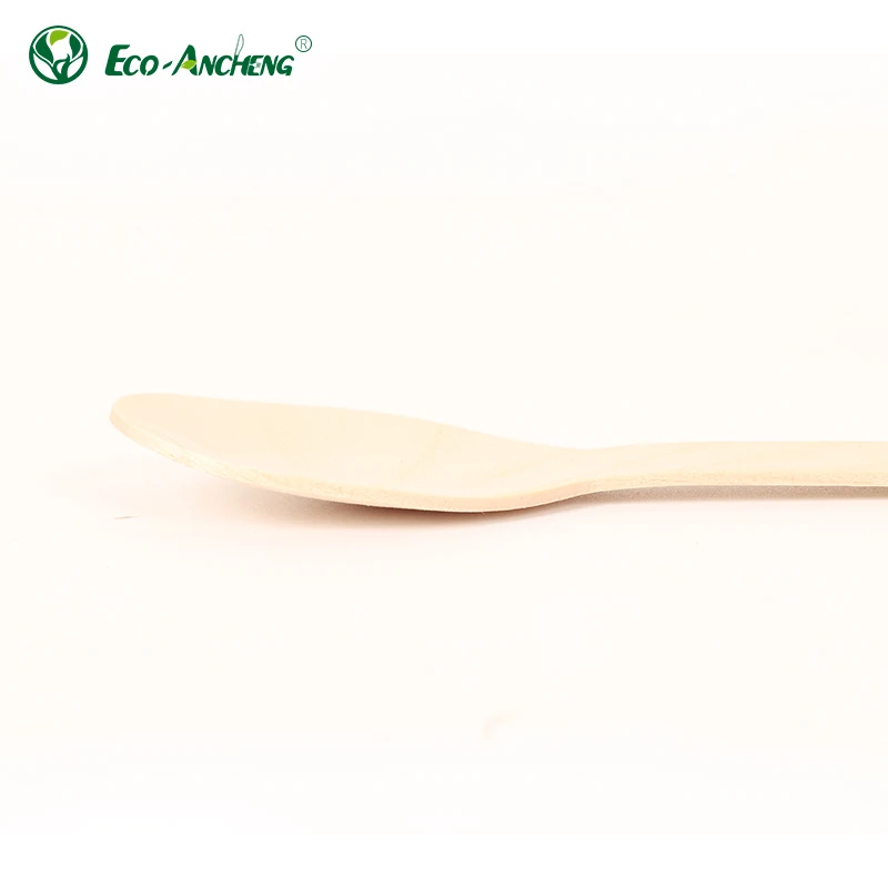 100% natural birch disposable wooden cutlery spoon fork knife