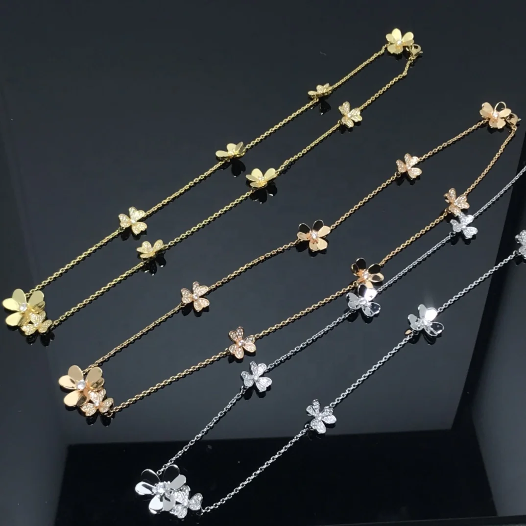Silver jewelry Fine Jewelry Frivoles Luxury Designer Four Leaf Clover Earrings Famous motifs Brand Bracelet Gold Plated Necklace