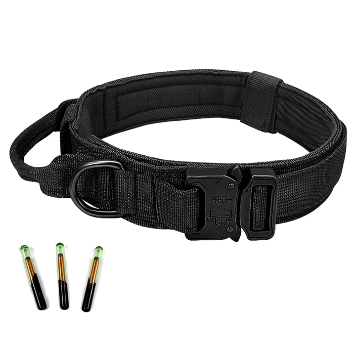 New Durable Pet Dog/Cat Collar EM4305 Nylon RFID Collar with Microchip bioglass ID Tags