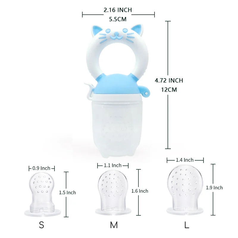 Newborn Pacifiers  Silicone Cat Baby Pacifiers Infant Fruit Food Feeder Pacifier