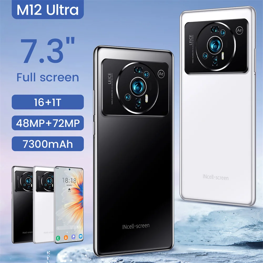 The new mobil  5g phone original m12 ultra smartphones  unlocked gaming cellphones mobile phone