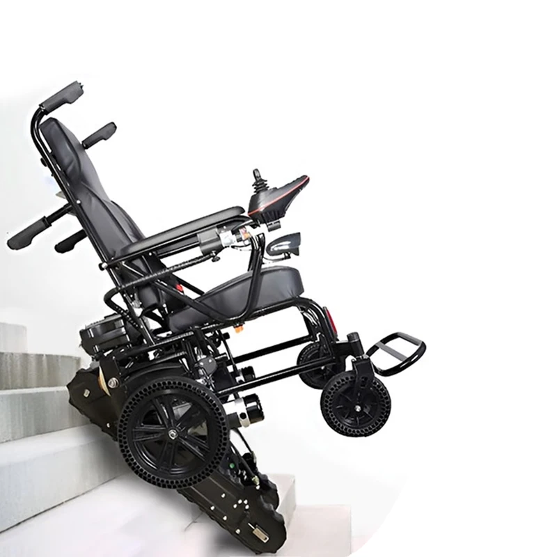 Premium Quality Folding Electric Carbon Steel Frame Brushed Motor Climbing Stairs Electric Wheelchair for Disabled People