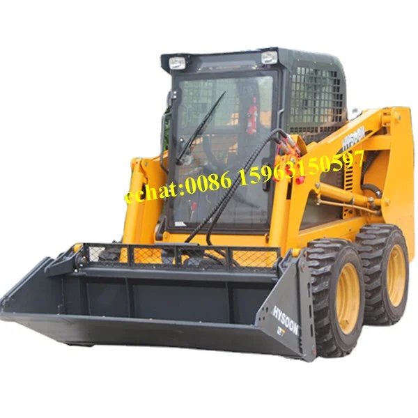 Utility HY700 wheel skid steer loader with 4 in 1 bucket