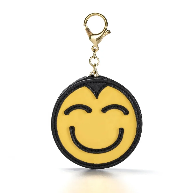 Soft Leather Cartoon Coin Pouch Little Change Purse Key Wallet Case with Zipper Round PU Leather Mini Size Custom Size Accepted