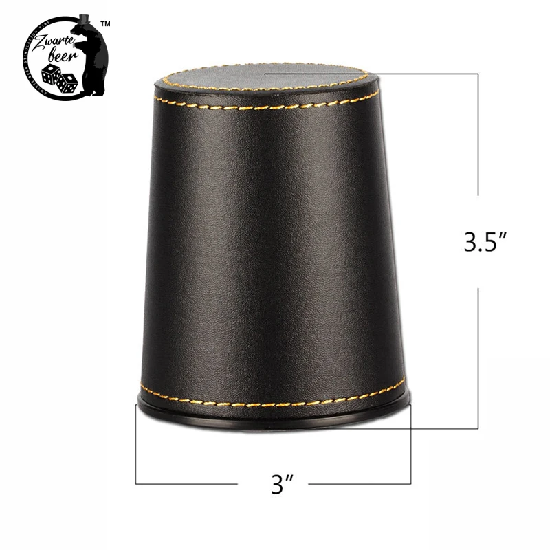 Professional Grade Dice Cup With Ribbed Exterior Custom Logo Pu Lining  Board Games And Casino