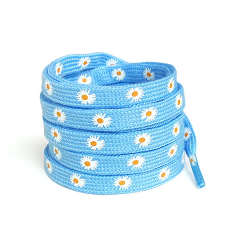 Yrunfeety Daisy Pattern Shoe Laces Print Shoelaces 8MM Custom Shoe Laces Printed for Off White Shoelaces Sneakers
