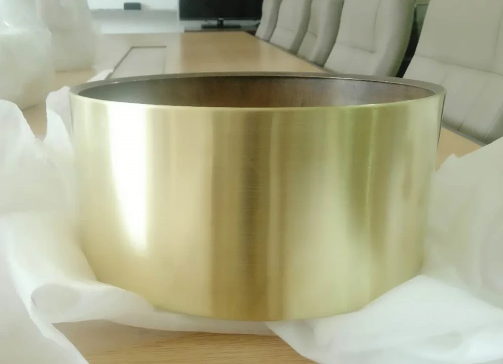metal sheet fabrication custom made 6.5inch high unfinished brass snare drum body/ chamber/ shells