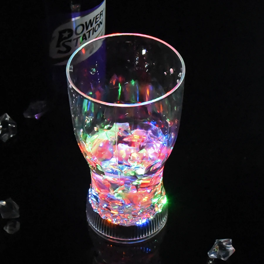 Hot Selling For Party Using 10oz Flashing Rocks LED Light wine glass