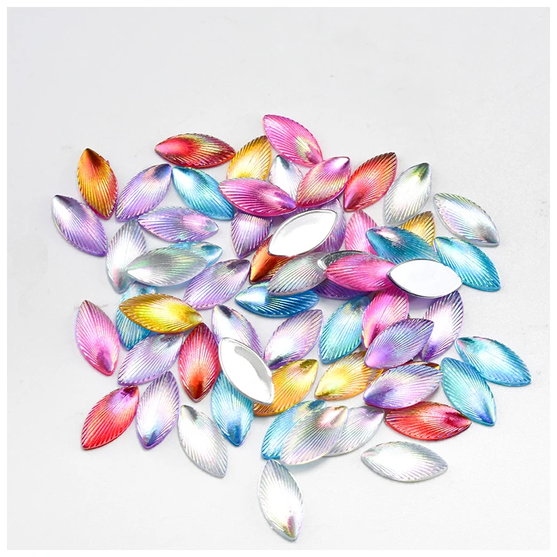 7 * 15mm acrylic horse eye patch mixed color shell pattern water droplet shaped flat bottom drill DIY Yakli jewelry accessories