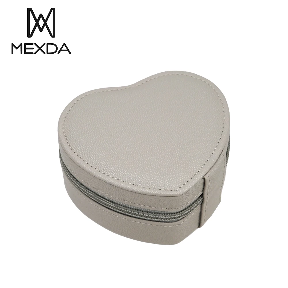 Mexda Custom Luxury Ring Earring Necklace Bracelet Diamond Boxes Mini Jewelry Multifunction Mirror Heart Jewellery Box