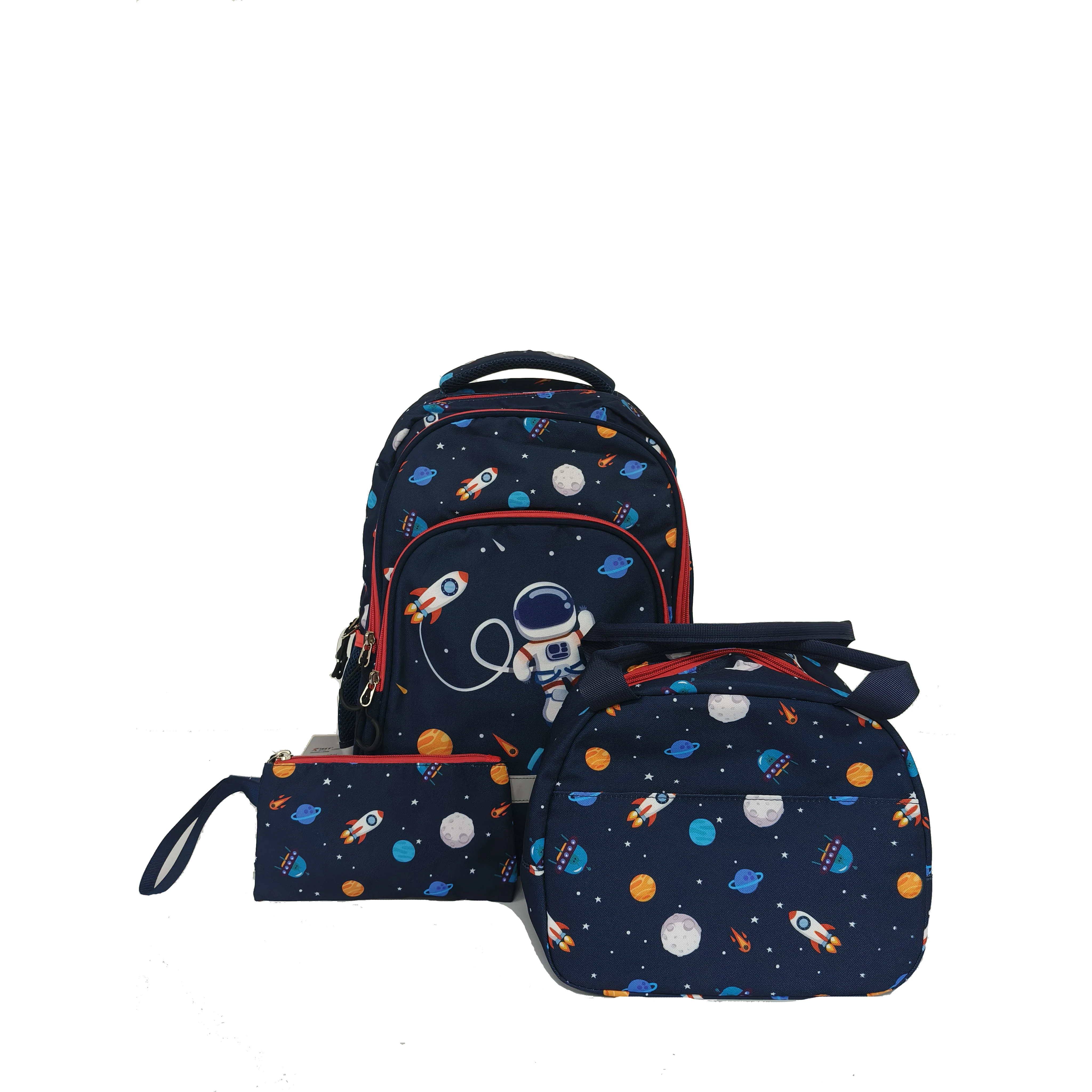 Wholesale School Backpack Kids Schoolbag with Lunch Bag Pencil Case for Children Student Boys & Girls Zipper Bag Polyester