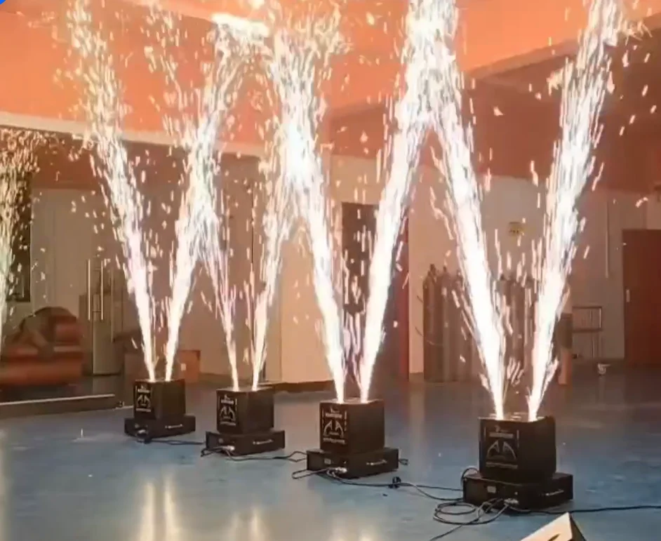 rotating spark machine in wedding stage effect spinning cold spark machine spinning electric fireworks