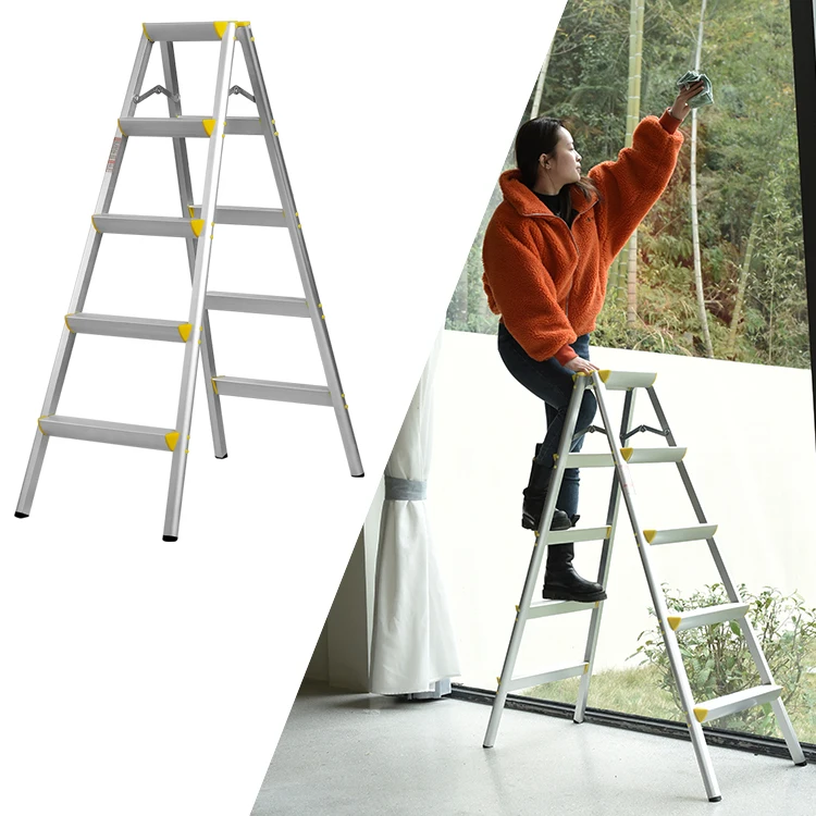 Manufacturers Jinhua stairs Household 4 Step Aluminum foldable Ladders Double Side